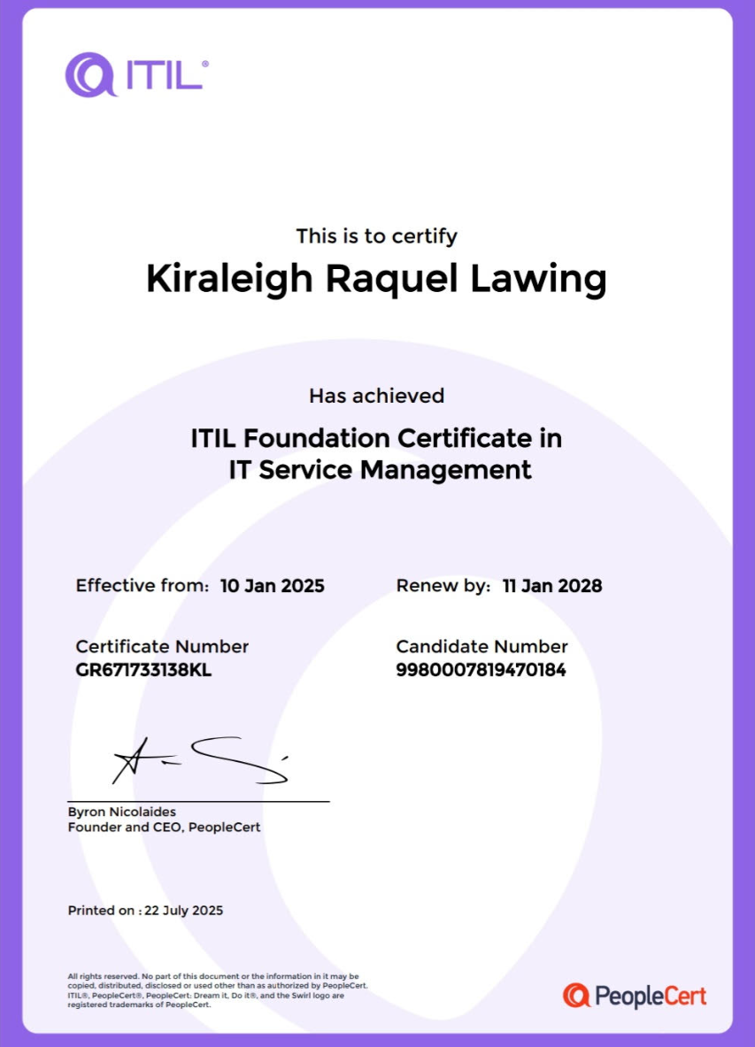 ITIL 4 Foundation certification badge